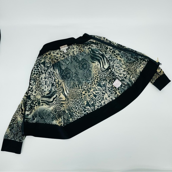 Joseph Ribkoff Animal Sequened Jacket Sheer Long Sleeve Stretch Embellished Top - Picture 6 of 16